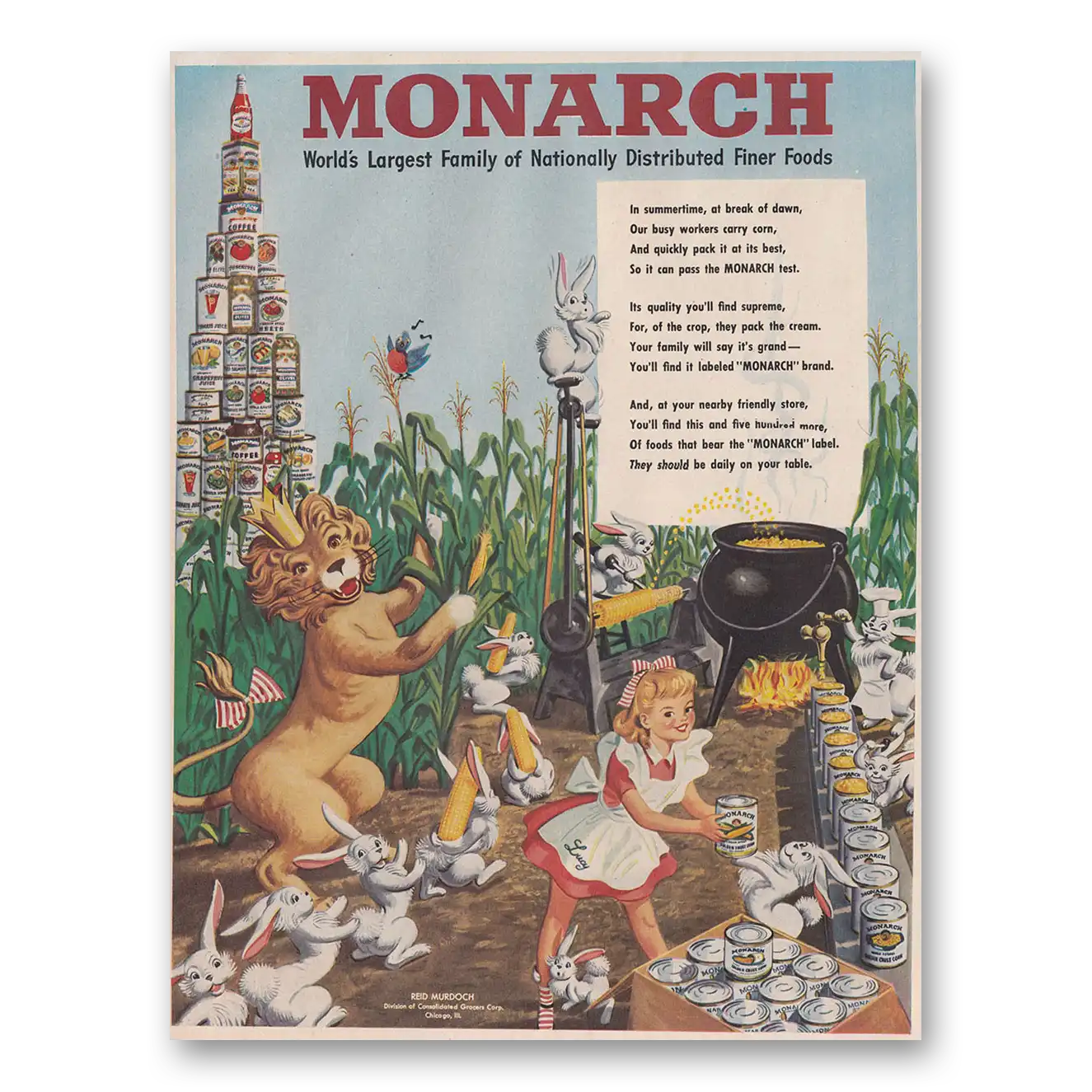 1948 Monarch Foods Summertime at Break of Dawn Vintage Magazine Print Ad