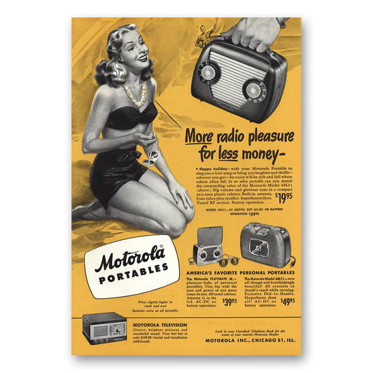 1948 Motorola Radio More Radio Pleasure Vintage Magazine Print Ad