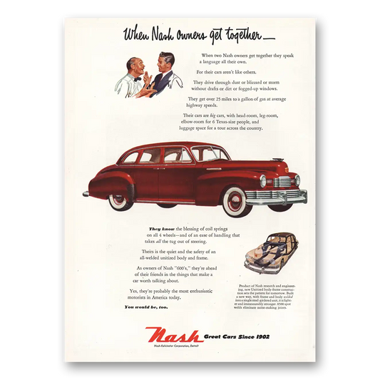 1948 Nash Motors Owners Get Together Vintage Magazine Print Ad