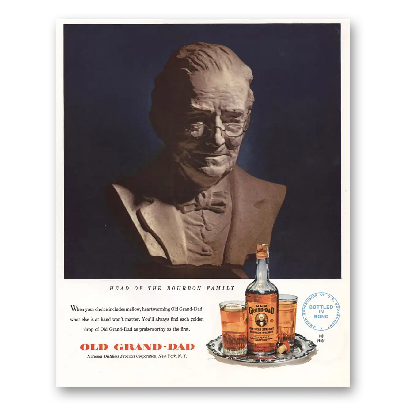 1948 Old Grand-Dad Bourbon Whiskey When Your Choice Includes Mellow Vintage Magazine Print Ad