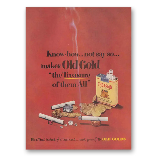 1948 Old Gold Cigarettes Know How Not Say So Vintage Magazine Print Ad