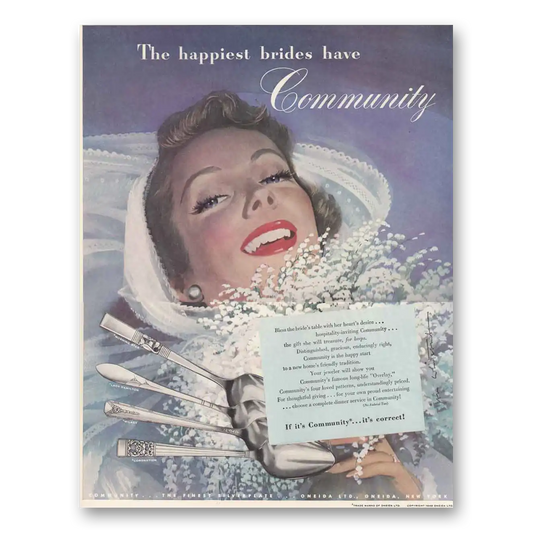 1948 Community Silverplate Community Bride Vintage Magazine Print Ad