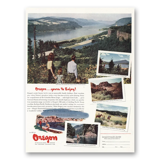 1948 Oregon Columbia River Gorge Vintage Magazine Print Ad