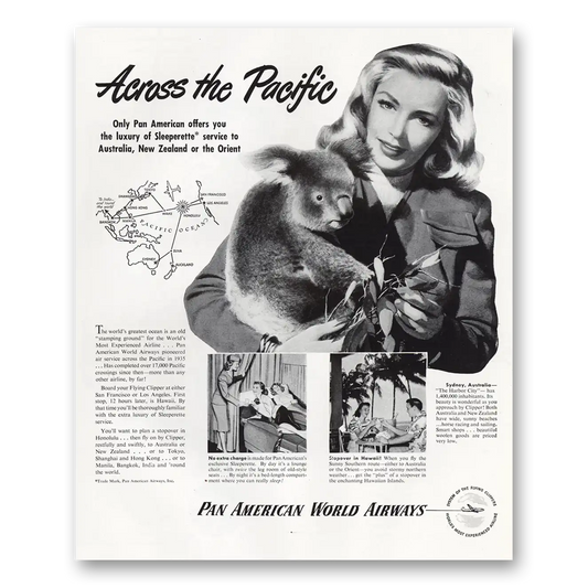 1948 Pan Am Across the Pacific Vintage Magazine Print Ad