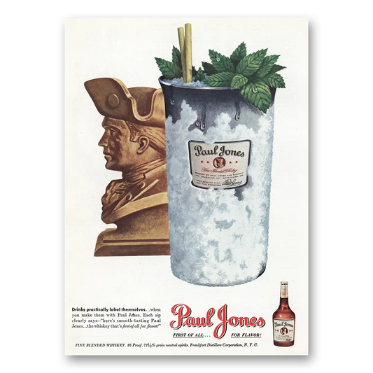 1948 Paul Jones Whiskey Drinks Practically Label Themselves Vintage Magazine Print Ad