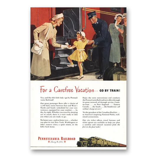 1948 Pennsylvania Railroad Like This Little Lady Vintage Magazine Print Ad