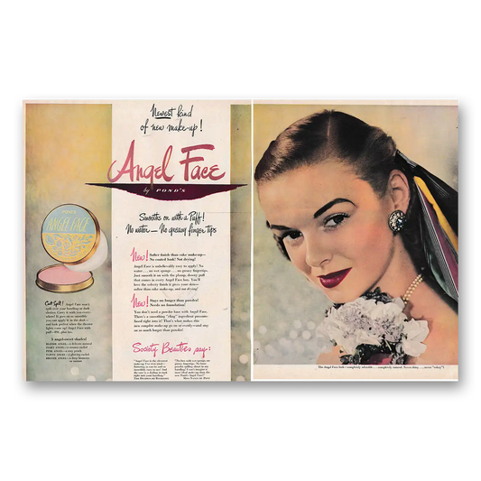 1948 Angel Face Cosmetics Newest Kind of New Makeup Vintage Magazine Print Ad