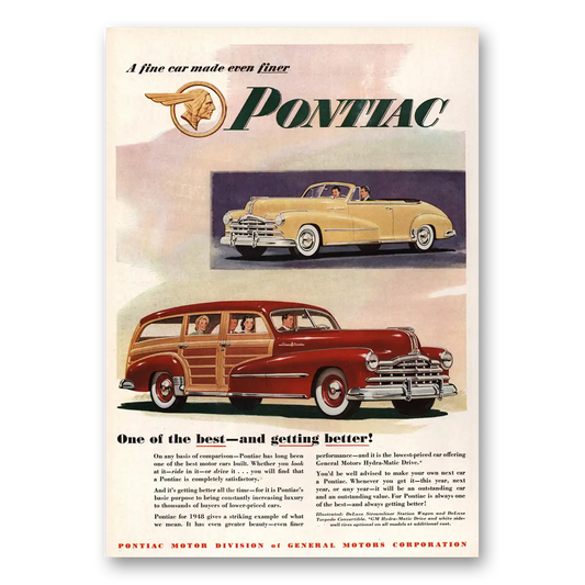 1948 Pontiac Station Wagon One of the Best and Getting Better Vintage Magazine Print Ad