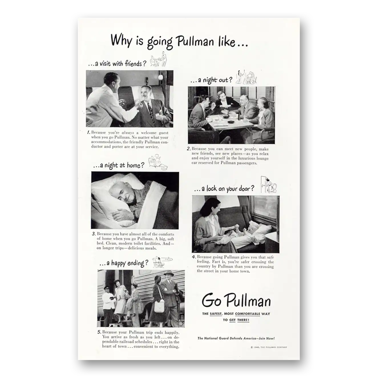 1948 Pullman Why Is Going Pullman Like Vintage Magazine Print Ad