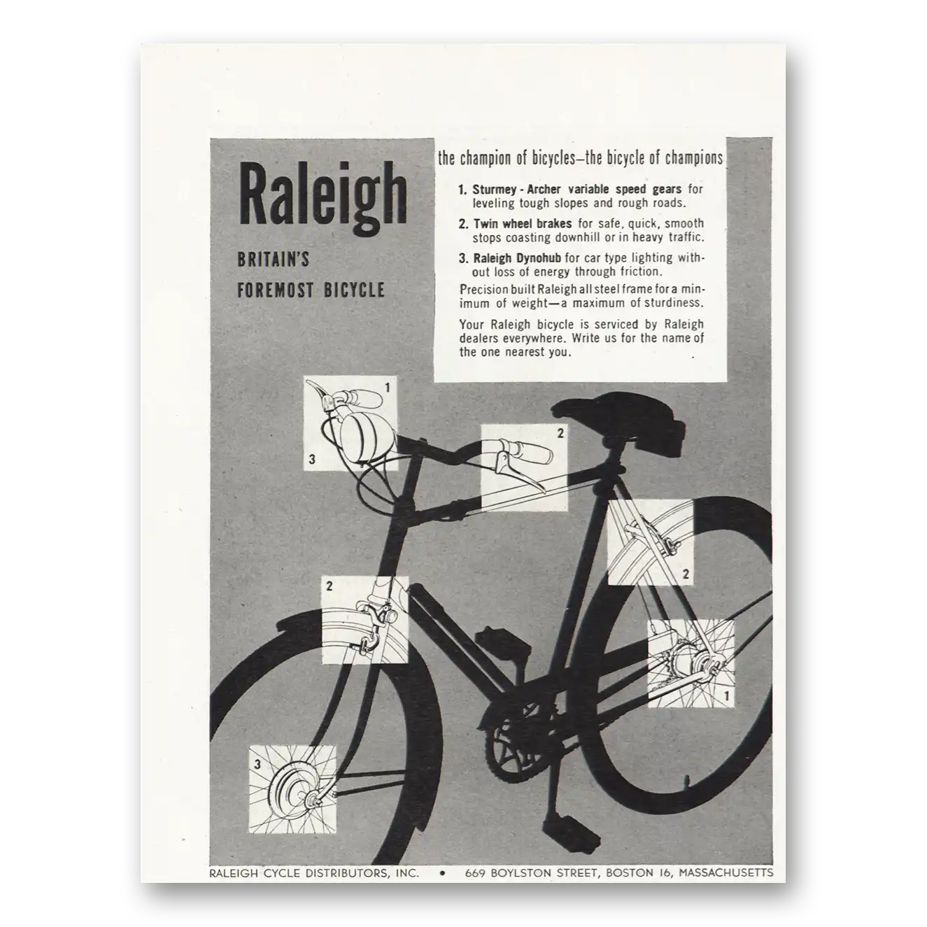 1948 Raleigh Bicycles Britains Foremost Bicycle Vintage Magazine Print Ad