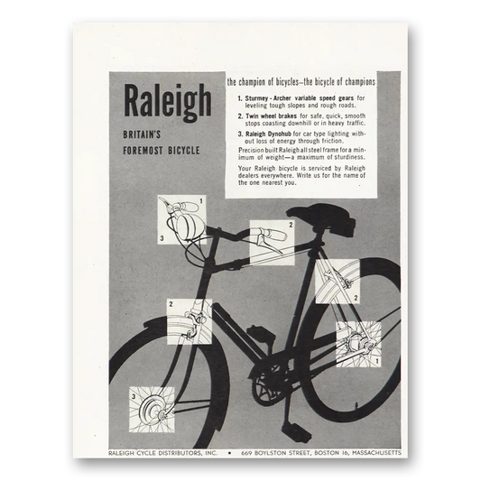 1948 Raleigh Bicycles Britains Foremost Bicycle Vintage Magazine Print Ad