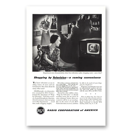 1948 RCA Television Shopping by Television Vintage Magazine Print Ad