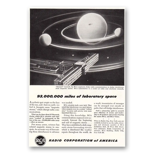 1948 RCA Radios Laboratory Space Vintage Magazine Print Ad