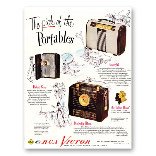 1948 RCA Victor Radios The Pick of the Portables Vintage Magazine Print Ad