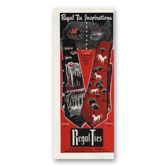 1948 Regal Ties Inspirations Vintage Magazine Print Ad