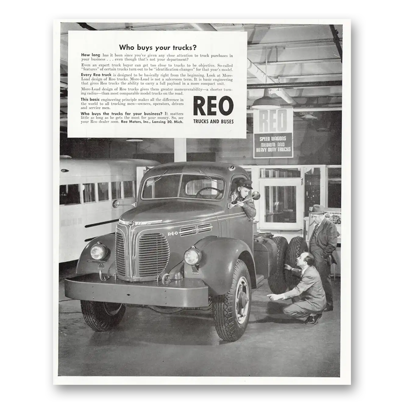 1948 Reo Trucks Who Buys Your Trucks Vintage Magazine Print Ad