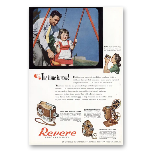 1948 Revere Camera Time Is Now Vintage Magazine Print Ad