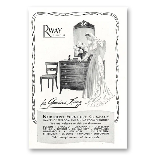 1948 Rway Northern Furniture Bride Gracious Living Vintage Magazine Print Ad