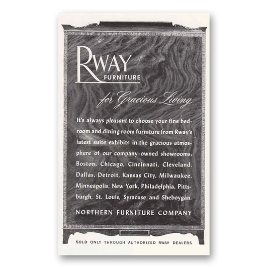 1948 Rway Northern Furniture Always Pleasant Vintage Magazine Print Ad