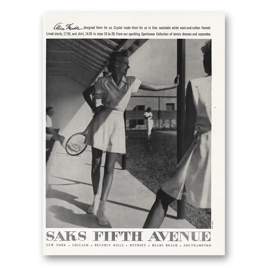 1948 Saks Fifth Avenue Alice Marble Vintage Magazine Print Ad