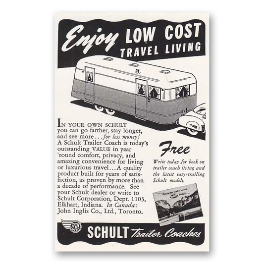 1948 Schult Trailer Coaches Enjoy Vintage Magazine Print Ad