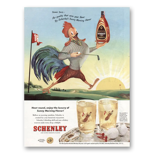 1948 Schenley Whiskey Sunny Morning Flavor Vintage Magazine Print Ad