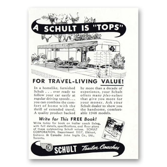 1948 Schult Trailer Coaches Schult Is Tops Vintage Magazine Print Ad