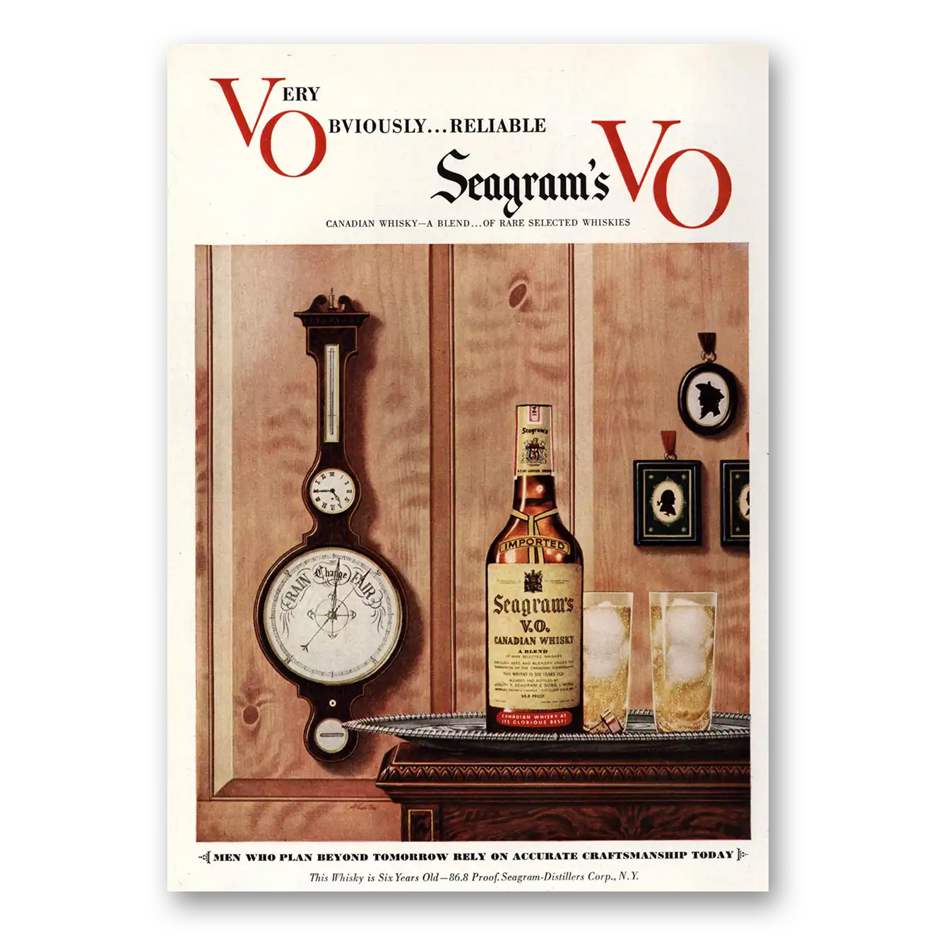 1948 Seagrams VO Whisky Men Who Plan Beyond Tomorrow Vintage Magazine Print Ad