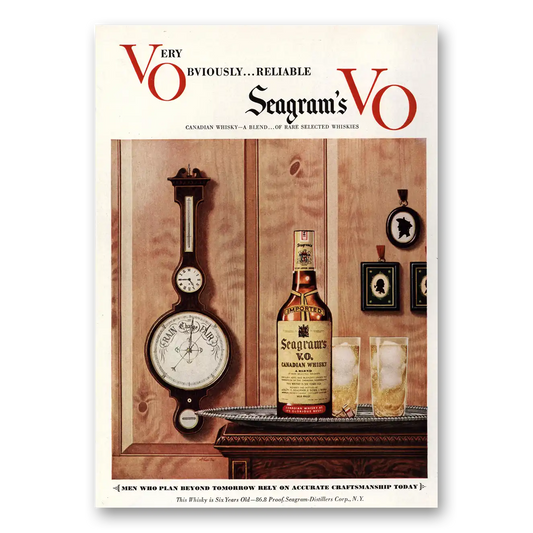 1948 Seagrams VO Whisky Men Who Plan Beyond Tomorrow Vintage Magazine Print Ad