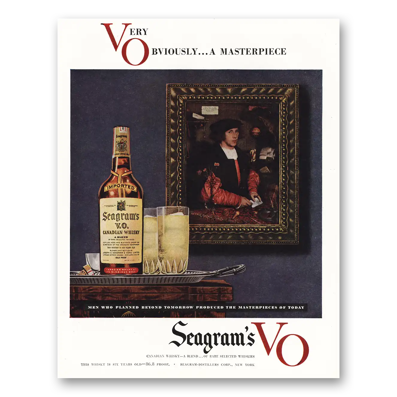 1948 Seagrams VO Whisky Men Who Planned Beyond Tomorrow Vintage Magazine Print Ad