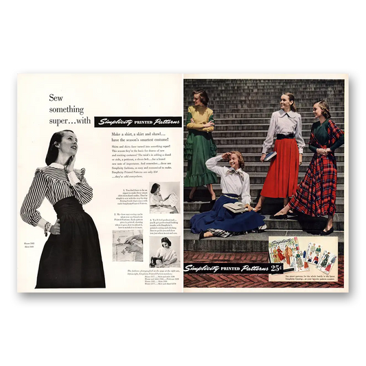 1948 Simplicity Patterns Sew Something Super Vintage Magazine Print Ad