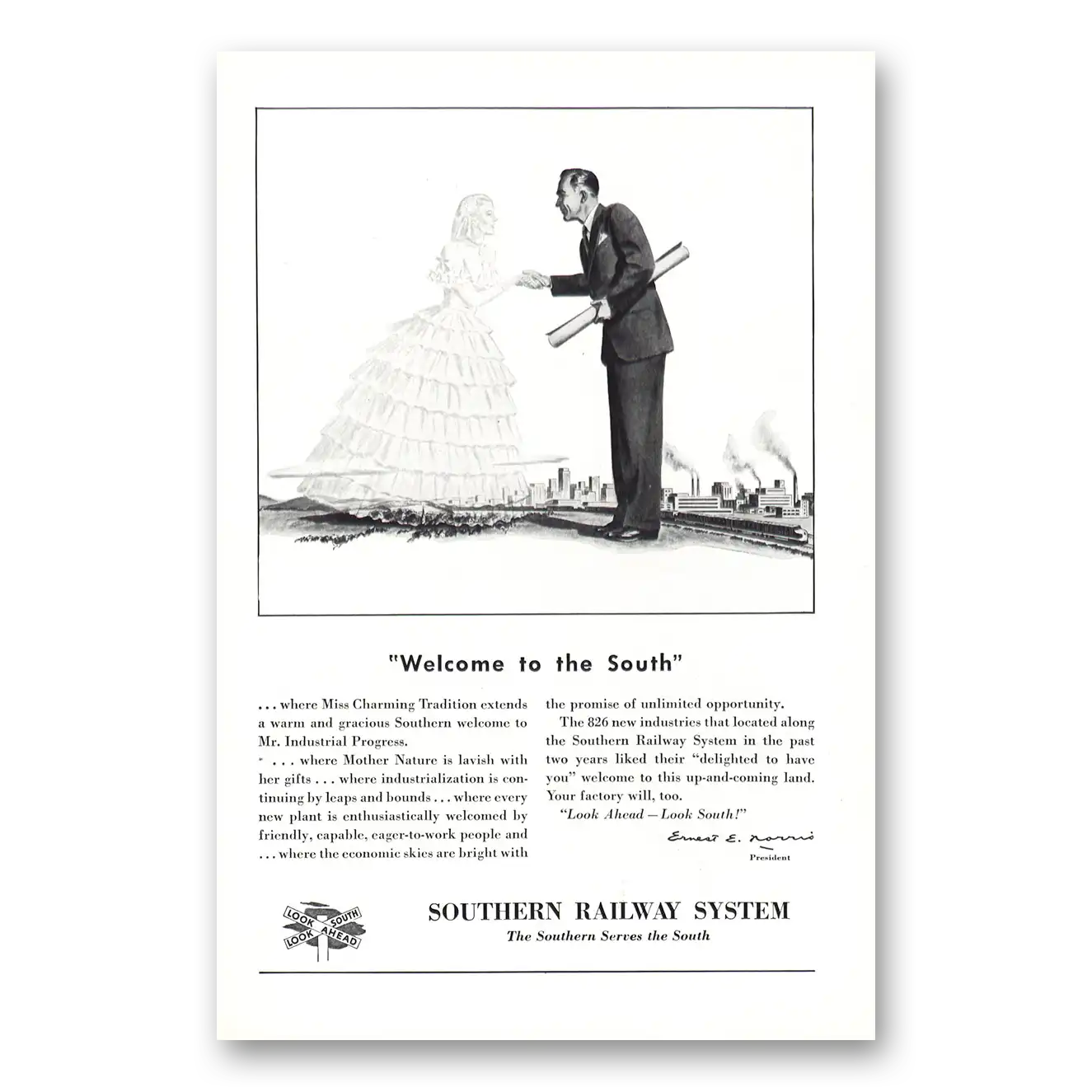 1948 Southern Railway Welcome to the South Vintage Magazine Print Ad