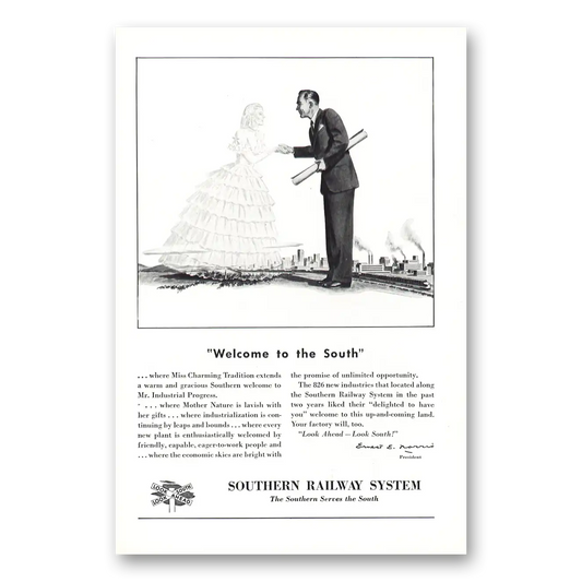 1948 Southern Railway Welcome to the South Vintage Magazine Print Ad