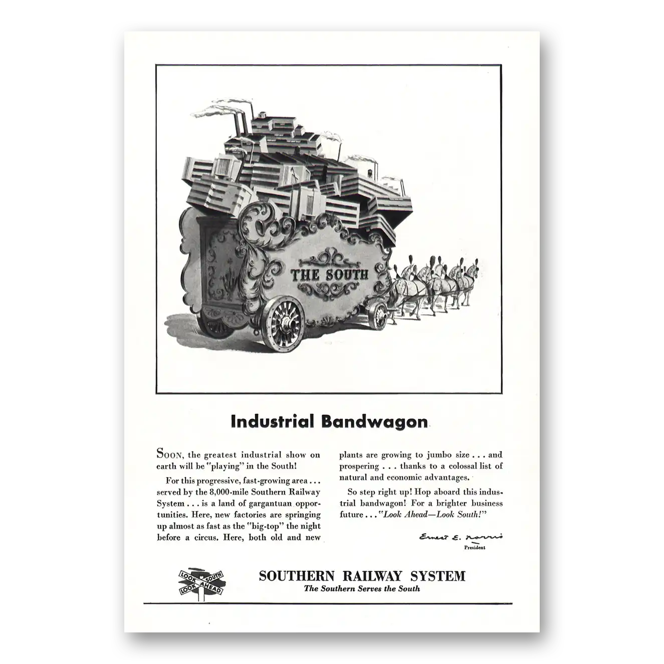 1948 Southern Railway Industrial Bandwagon Vintage Magazine Print Ad