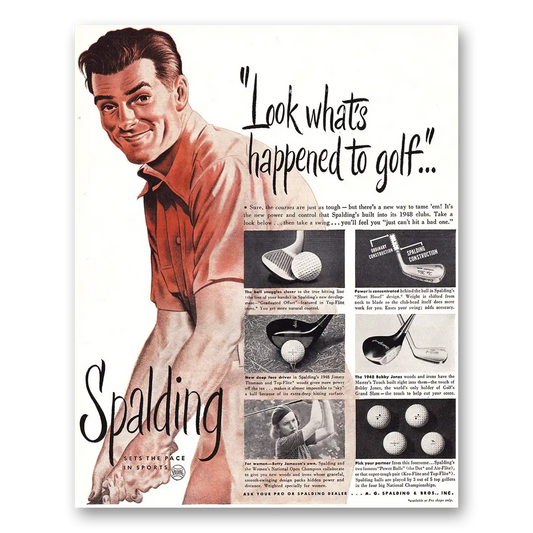 1948 Spalding Golf Balls Look Whats Happened to Golf Vintage Magazine Print Ad