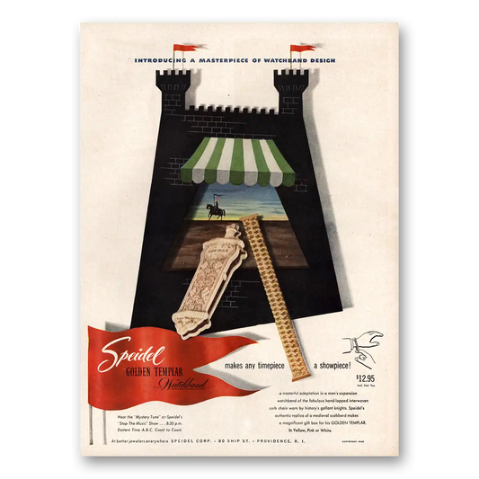 1948 Speidel Watchband Masterpiece Watchband Design Vintage Magazine Print Ad