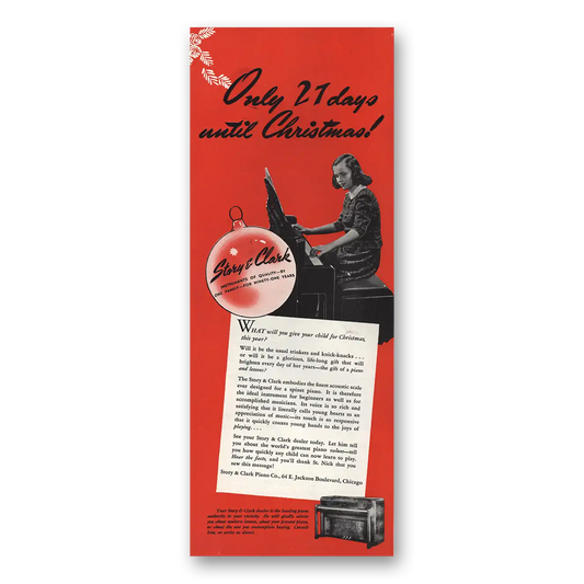 1948 Story & Clark Piano Only 27 Days Until Christmas Vintage Magazine Print Ad