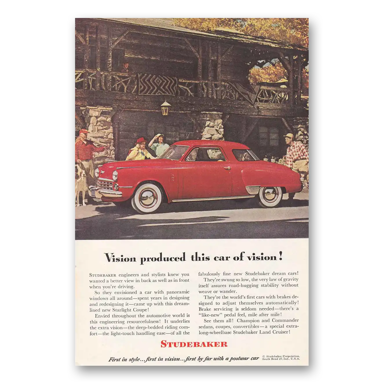 1948 Studebaker Land Cruiser Vision Produced this Car of Vision Vintage Magazine Print Ad