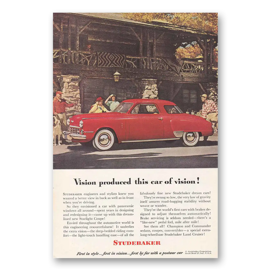 1948 Studebaker Land Cruiser Vision Produced this Car of Vision Vintage Magazine Print Ad