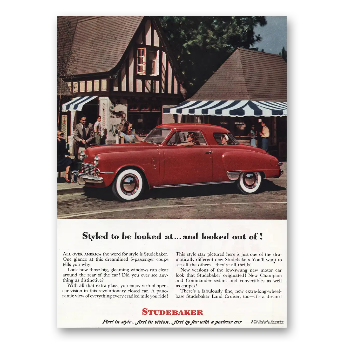 1948 Studebaker Land Cruiser Styled To Be Looked At Vintage Magazine Print Ad