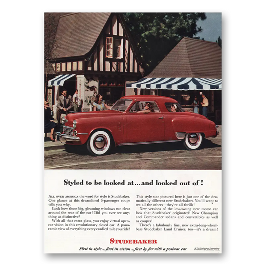 1948 Studebaker Land Cruiser Styled To Be Looked At Vintage Magazine Print Ad