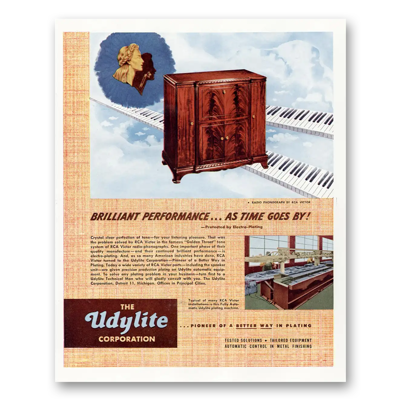 1948 Udylite Brilliant Performance As Time Goes By Vintage Magazine Print Ad