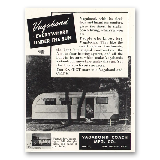 1948 Vagabond Coach Everywhere Under the Sun Vintage Magazine Print Ad