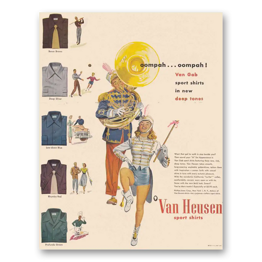 1948 Van Heusen Shirts Sport Shirts Oompah Vintage Magazine Print Ad