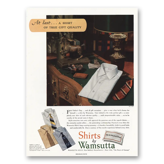 1948 Wamsutta Shirts Fathers Day Shirt Vintage Magazine Print Ad