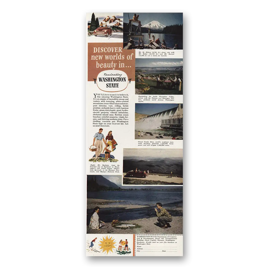 1948 Washington Mt St Helens Wenatchee Valley Vintage Magazine Print Ad