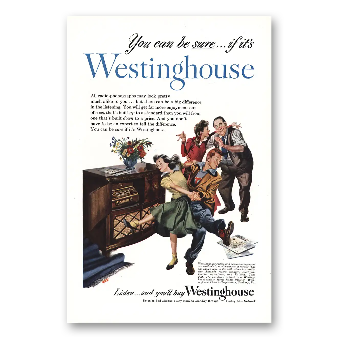 1948 Westinghouse Radio Phonograph May Look Pretty Much Alike Vintage Magazine Print Ad