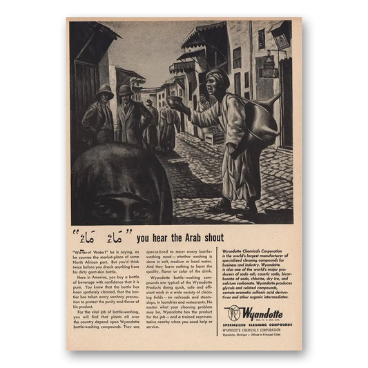 1948 Wyandotte Chemicals Hear the Arab Sout Vintage Magazine Print Ad