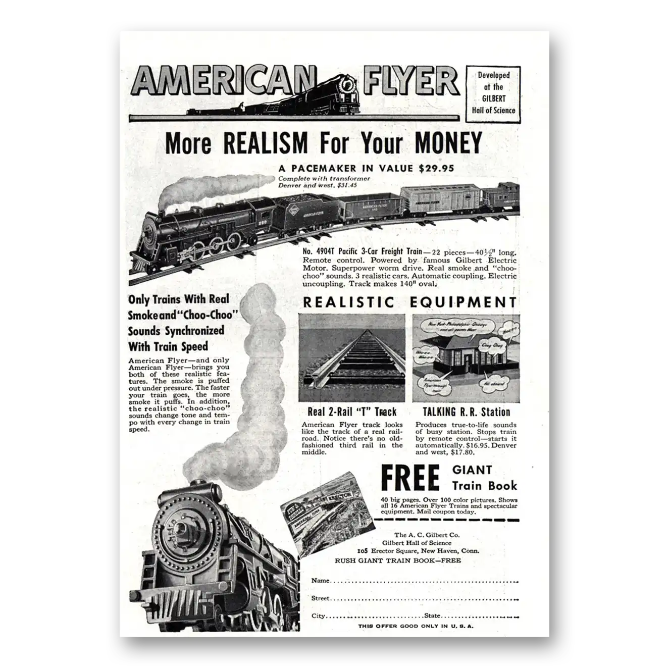 1949 American Flyer More Realism For Your Money Vintage Magazine Print Ad