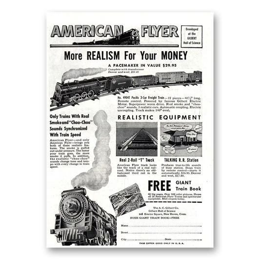 1949 American Flyer More Realism For Your Money Vintage Magazine Print Ad